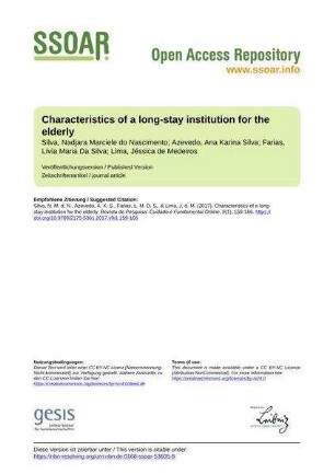 Characteristics of a long-stay institution for the elderly