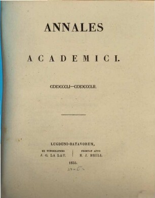 Annales academici. 1851/52 (1855)