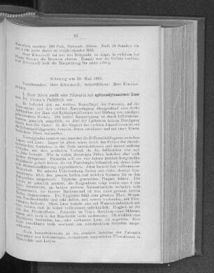Sitzung am 30. Mai 1899.