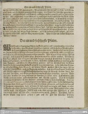 Der ein und sechtzigste Psalm