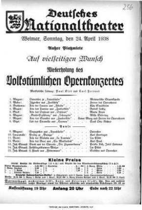 Wiederholung des Volkstümlichen Opernkonzertes