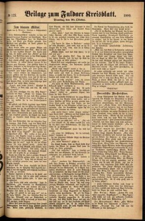 Zweite Ausgabe vom Dienstag, den 30. Oktober 1900.