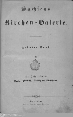 10 : Abt. 11: Die Inspectionen: Penig, Rochlitz, Colditz und Waldheim