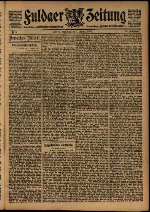 Zweite Ausgabe vom Samstag, den 07. Januar 1905.