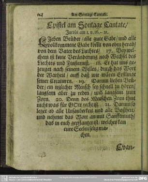 Epistel am Sontage Cantate