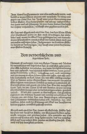 Von verderblichem und ärgerlichem Spile.