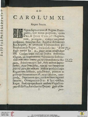 Ad Carolum XI. Regem Sueciae