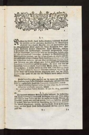 3-20, Nachdem das Fürst. Hauß Hessen-Homburg...