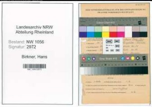 Entnazifizierung Hans Birkner , geb. 30.04.1905 (Angestellter)