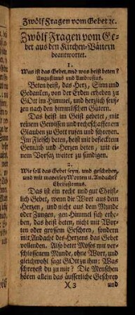 3r-6v, Zwölf Fragen vom Gebet aus den Kirchen-Vättern beantwortet