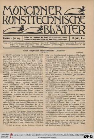 9: Neue englische maltechnische Literatur, [2]