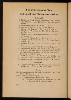 38-43, Mathematik und Naturwissenschaften