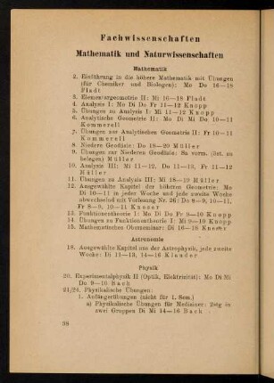 38-43, Mathematik und Naturwissenschaften