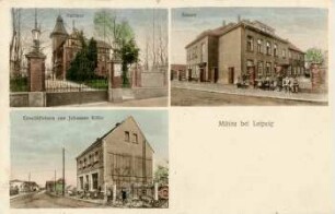 Miltitz bei Leipzig: Rathaus, Schule, Geschäftshaus von Johannnes Kühn