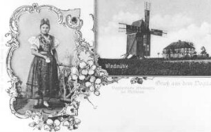 Mehltheuer. Bockmühle und Gehöft, Ansichtskarte 1901, Repro