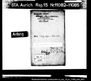 Die Genehmigung der Statuten der sogenannten "Bürger-Totenlade" in Aurich