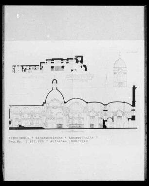 Schnitt durch die Klosterkirche in Einsiedeln