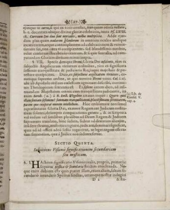 Sectio Quinta. Subiiciens Visionis significationem secundariam seu mysticam.