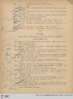 Porträts (Kupferstiche, Radierungen, Holzschnitte, Lithographien etc.) (Nr.1020-1528)