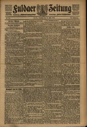 Erste Ausgabe vom Samstag, den 10. Juli 1909.