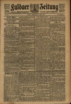 Erste Ausgabe vom Samstag, den 10. Juli 1909.