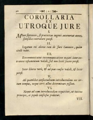 20-21, Corollaria Ex Utroque Jure.