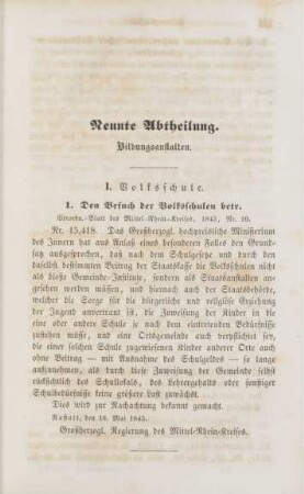 Neunte Abtheilung. Bildungsanstalten