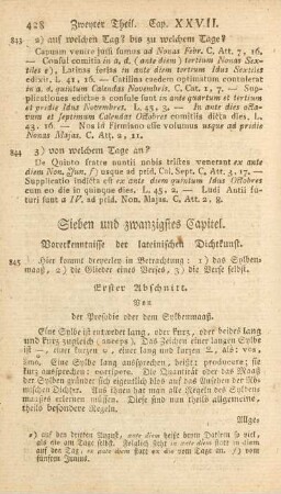 Sieben und zwanzigstes Capitel. Vorerkenntnisse der lateinischen Dichtkunst