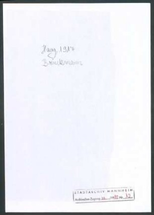 Brinckmann, [Albert Erich], Karlsruhe und Ettlingen, Schriftwechsel mit Wichert