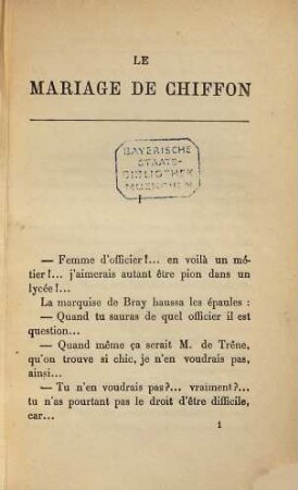 Le mariage de chiffon