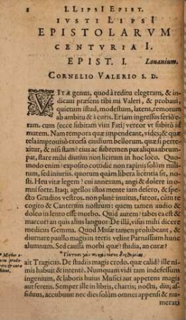 Ivsti Lipsi[i] Epistolarvm Selectarvm Centuria ..., 1
