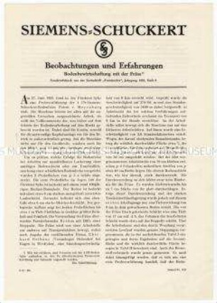 Bericht über Beobachtungen und Erfahrungen bei der Bodenbewirtschftung mit der Bodenfräse
