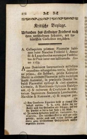 878-884, A. Colloquium primum Placentiae habitum ...; ...