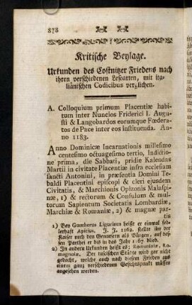 878-884, A. Colloquium primum Placentiae habitum ...; ...