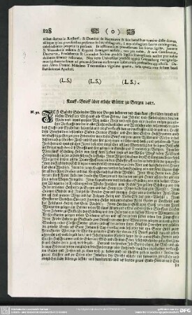 N.90. Kauff-Brieff über etliche Gütter zu Bergen 1487