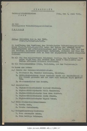 Zerstörung der Bibliothek 1945