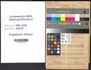 Entnazifizierung Wilhelm Engelhardt , geb. 02.11.1898 (Rendant)