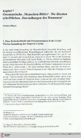 Onomastische 'Menschen-Bilder'. Die ältesten schriftlichen 'Darstellungen des Humanen'