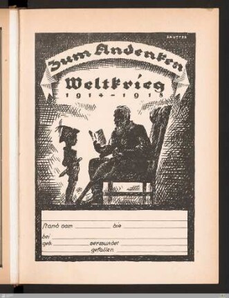 Zum Andenken Weltkrieg 1914-1918