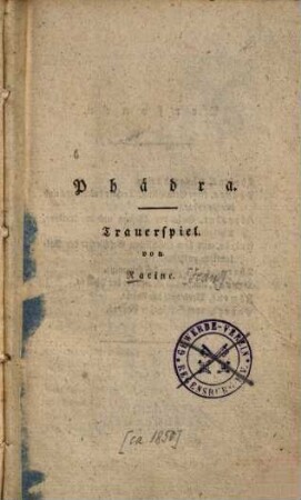 Phädra : Trauerspiel