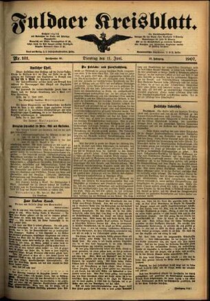 Ausgabe vom Dienstag, den 11. Juni 1907.