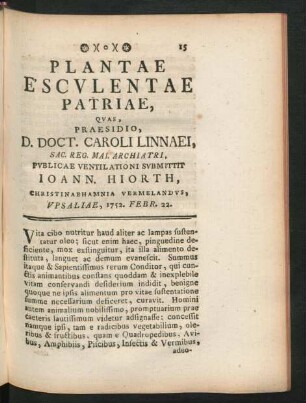 Plantae E' Sculentae Patriae, ...