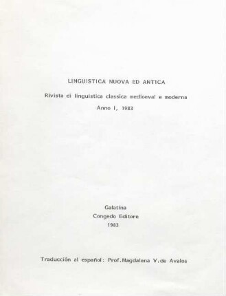 El cambio lingüístico no existe : Aufsatz