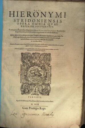 Opera omnia quae repiri potuerunt, 1 (1602)
