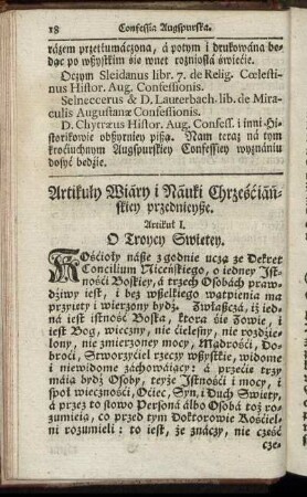 Artikuly Wiary i Nauki Chrzescianskiey przednienyße.