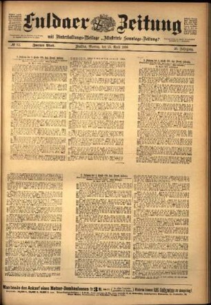 Zweite Ausgabe vom Montag, den 25. April 1898.