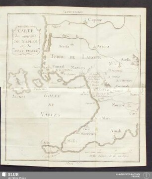 Carte des environs de Naples et du Mont Vésuve