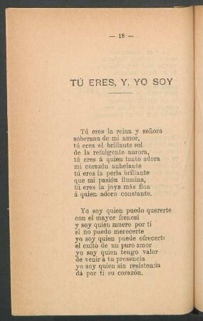Tú eres, y, yo soy