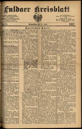 Ausgabe vom Donnerstag, den 21. Juli 1892.