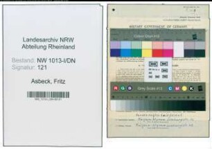 Entnazifizierung Fritz Asbeck , geb. 04.12.1909 (Gerber)